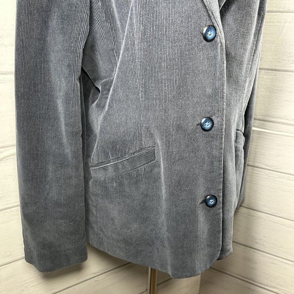Vintage LL Bean Women's 2-Button Blazer Corduroy Jacket Pocket Navy Blue Sz 12 R - Picture 9 of 12